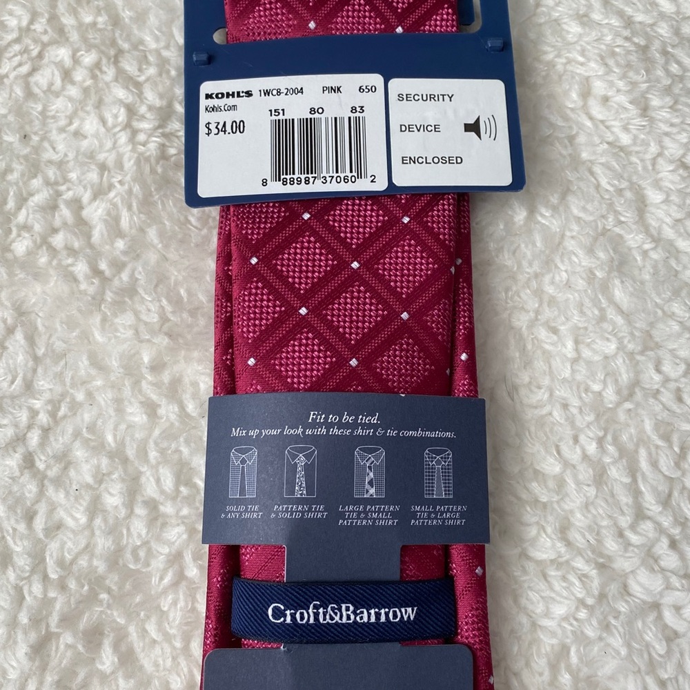 🛍 5/$25 NWT Dark Pink Magenta Tie - Picture 4 of 4